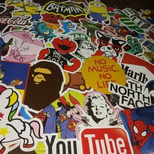 100 Assorted Fun Waterproof Stickers